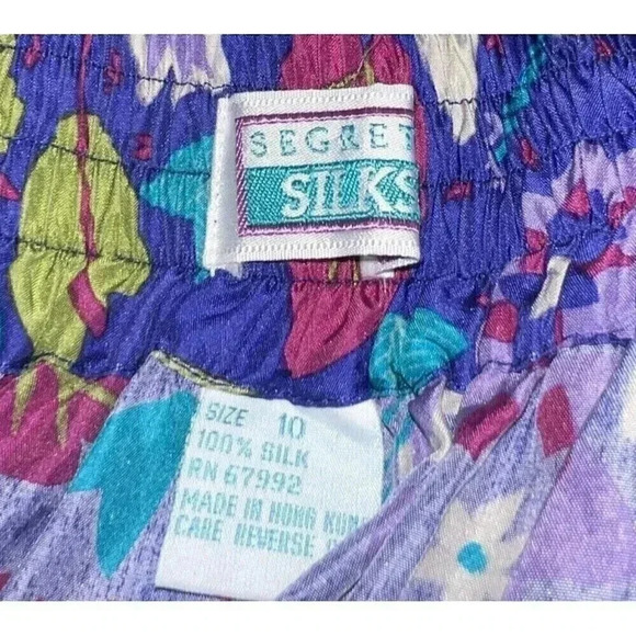 Vintage 80’/90’s 100% Silk Bright Floral Retro Midi Skirt A-line Women’s Size 10 - Picture 4 of 16